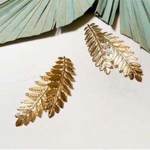 Gold leaf earrings